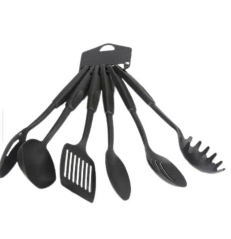 Juego De Ollas y Utensilios de Cocina 13 Piezas NEGRO-3