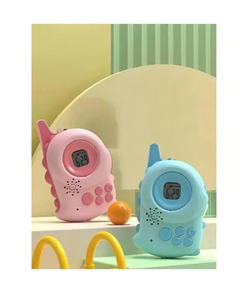 Walkie Talkie Niños Dinosaurio Kids Intercom Color Azul Y Rosado Par.-3