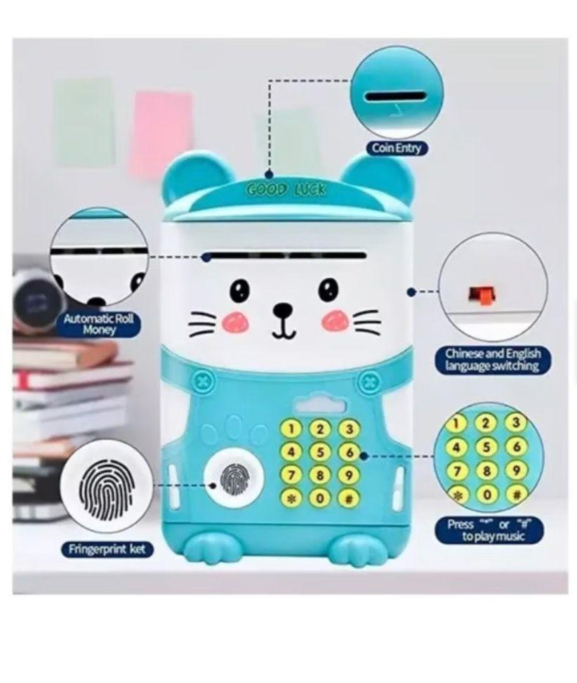 Alcancía Gato Ahorro Automatica Sonido y Huella-5