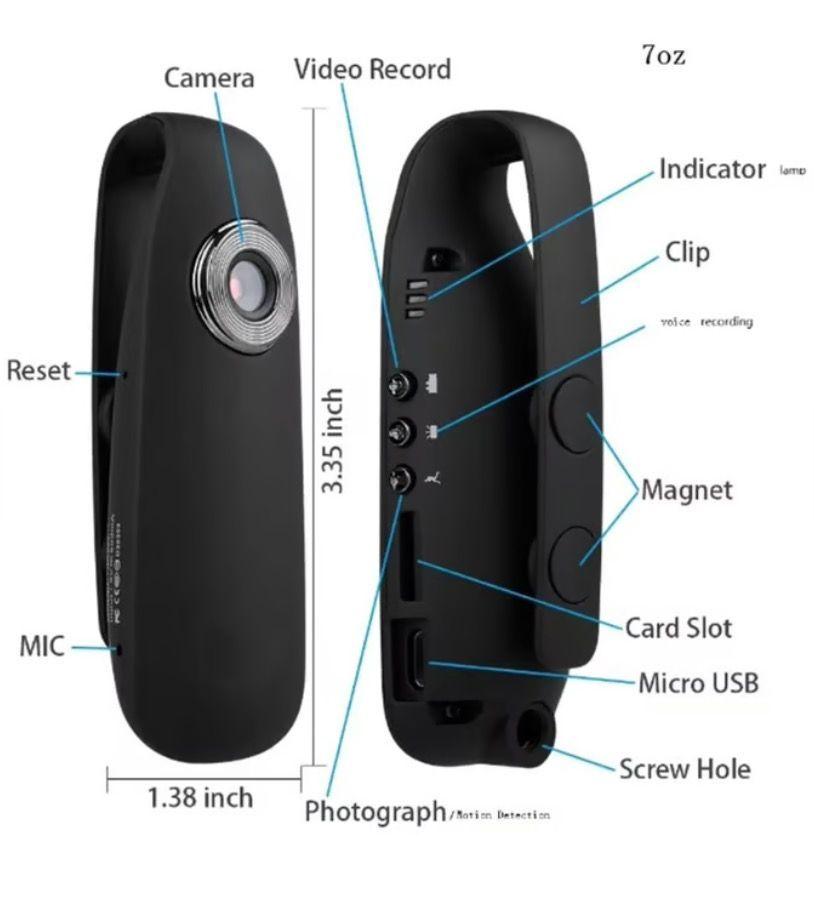 Cámara portátil con Clip Trasero HD 4K-4