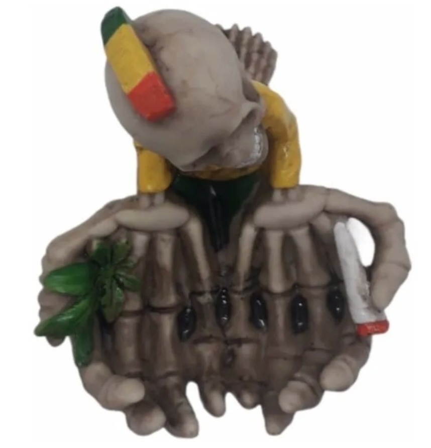 Cenicero Con Figura De Esqueleto Rasta Diseño Manos-2