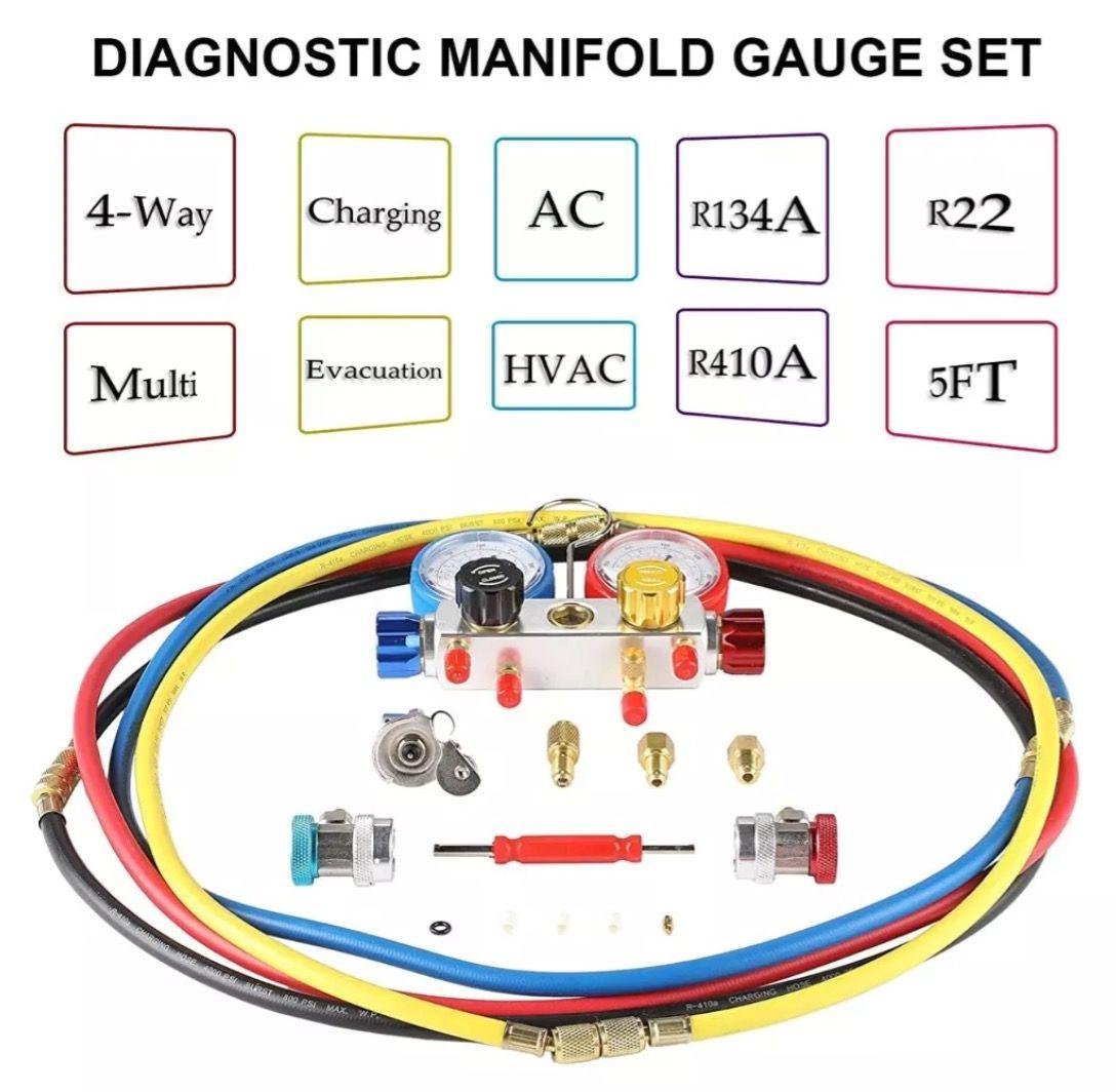 Kit Manómetro Carga Aire Acondicionado Profesional-7