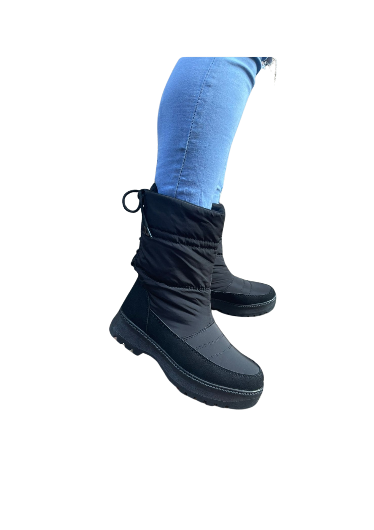 BOTAS BOTINES IMPERMEABLES FORRADAS CON CHIPORRO - NEGRO-0