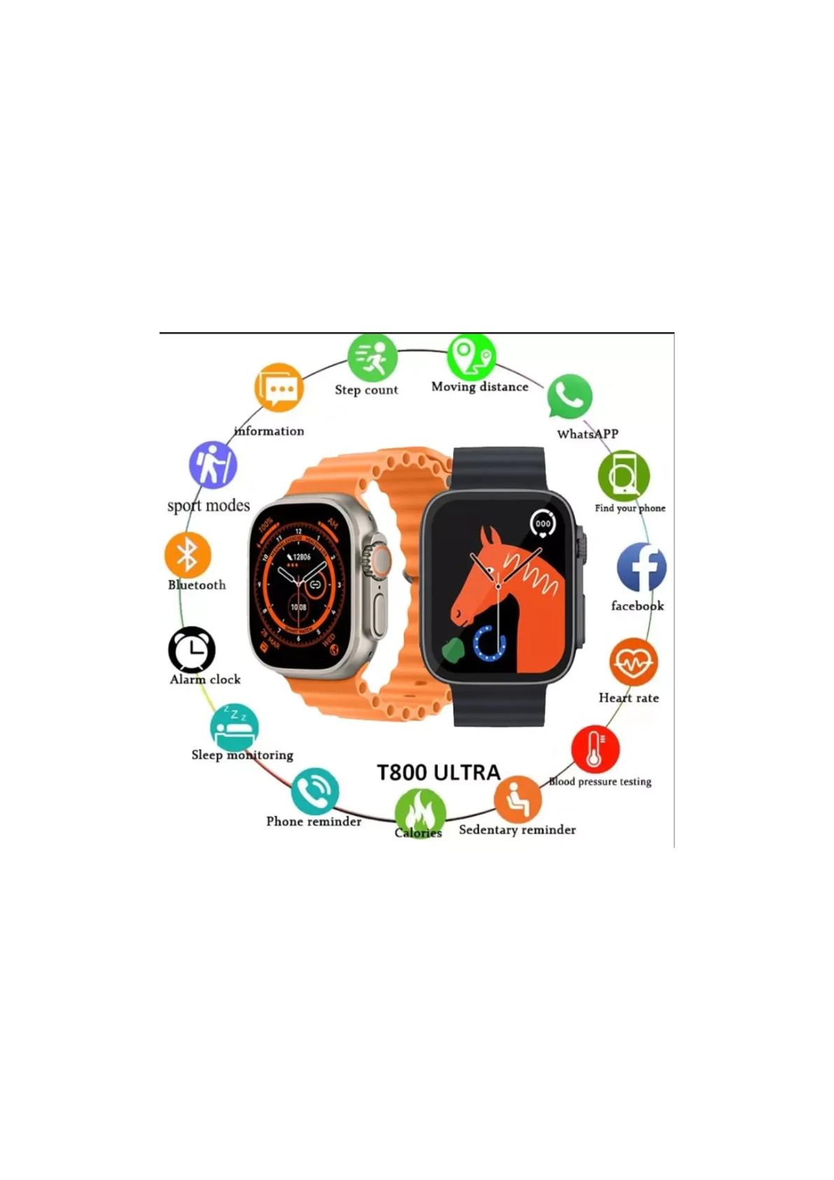 SMARTWATCH RELOJ INTELIGENTE + AUDIFONOS NEGRO -2