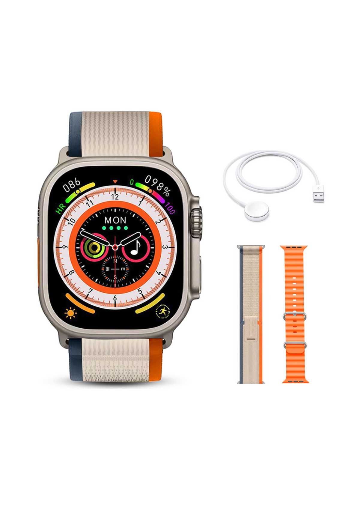 Reloj Inteligente Smartwatch + 3 Correas Ultra 2 + Audífonos-3