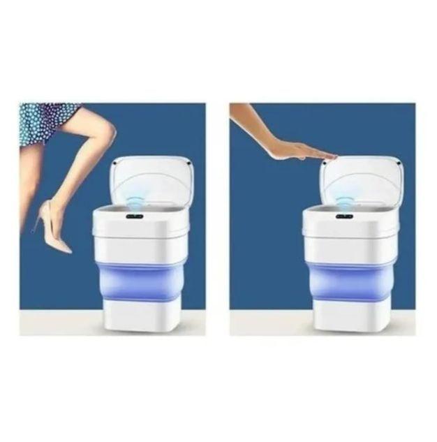 Papelero Automático Basurero Inteligente Sensor Azul-2