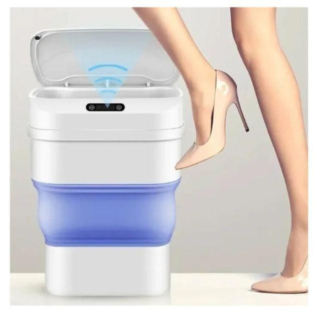 Papelero Automático Basurero Inteligente Sensor Azul-3