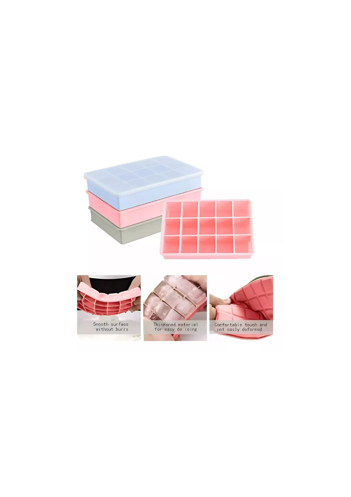 2 CUBETAS SILICONA CUBETERA SILICONA CUBETAS HIELO C/TAPA -2