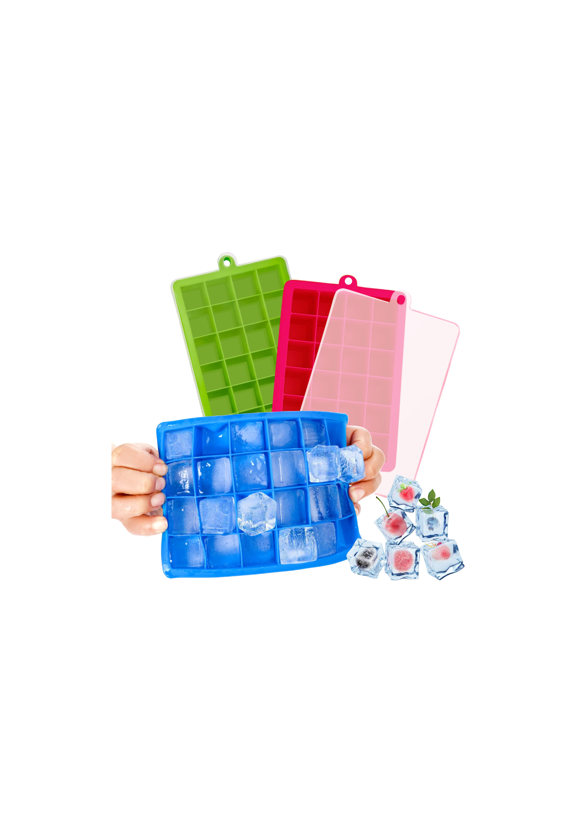 2 CUBETAS SILICONA CUBETERA SILICONA CUBETAS HIELO C/TAPA -3