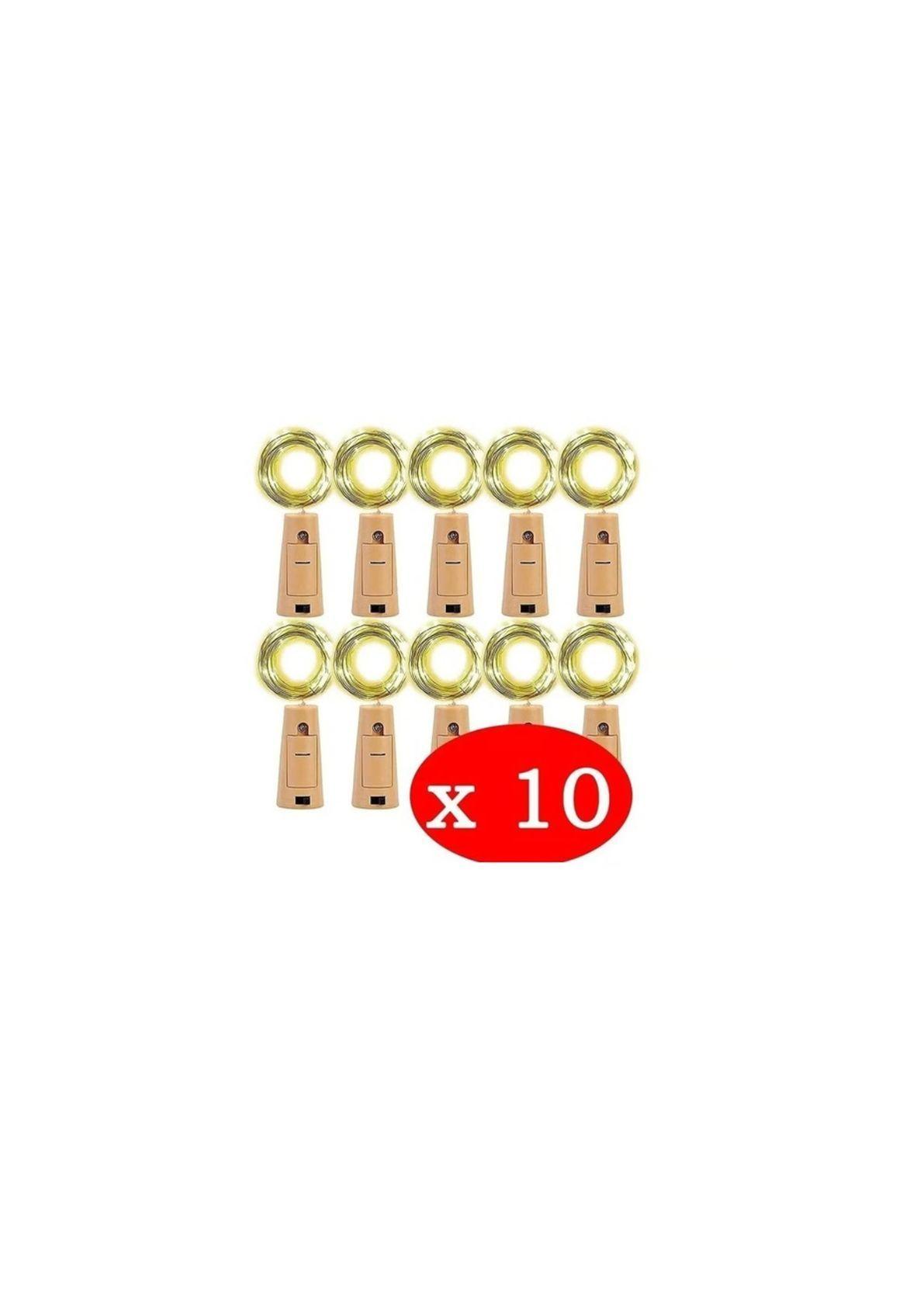 Pack x10 Luces Corcho Alambre Hada Boda Calidos-5