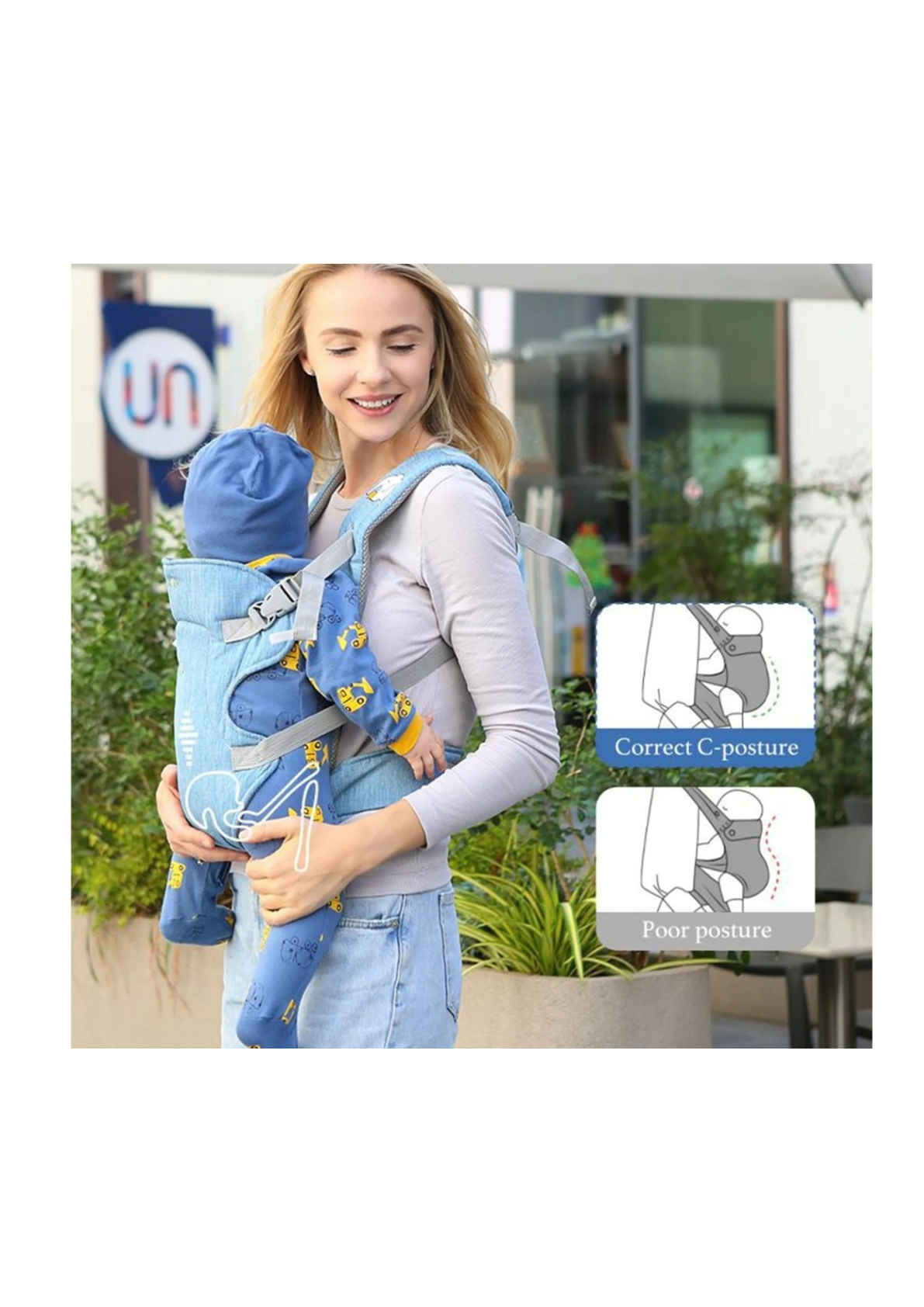 Porta Bebes Cangurera Mochila Ergonómica Asiento Multifuncional Talla Standard-2