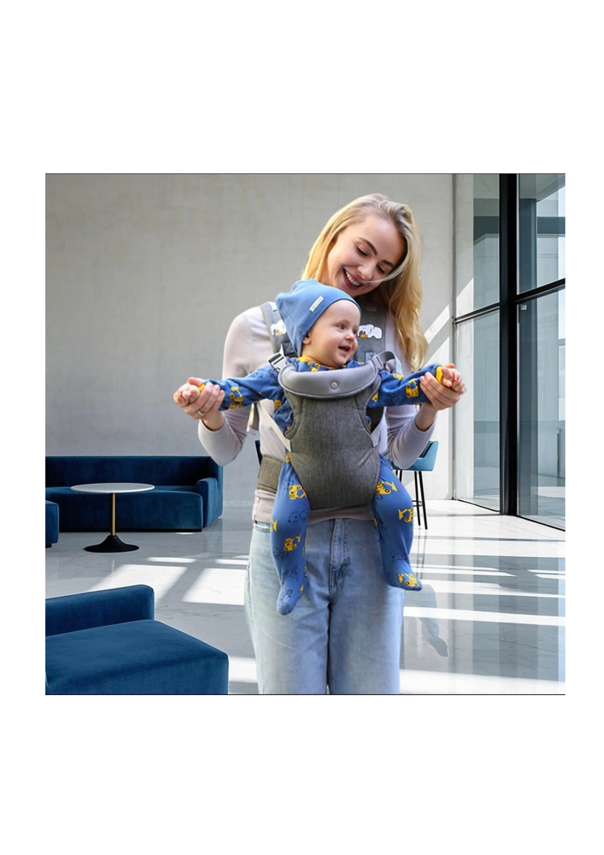 Porta Bebes Cangurera Mochila Ergonómica Asiento Multifuncional Talla Standard-4