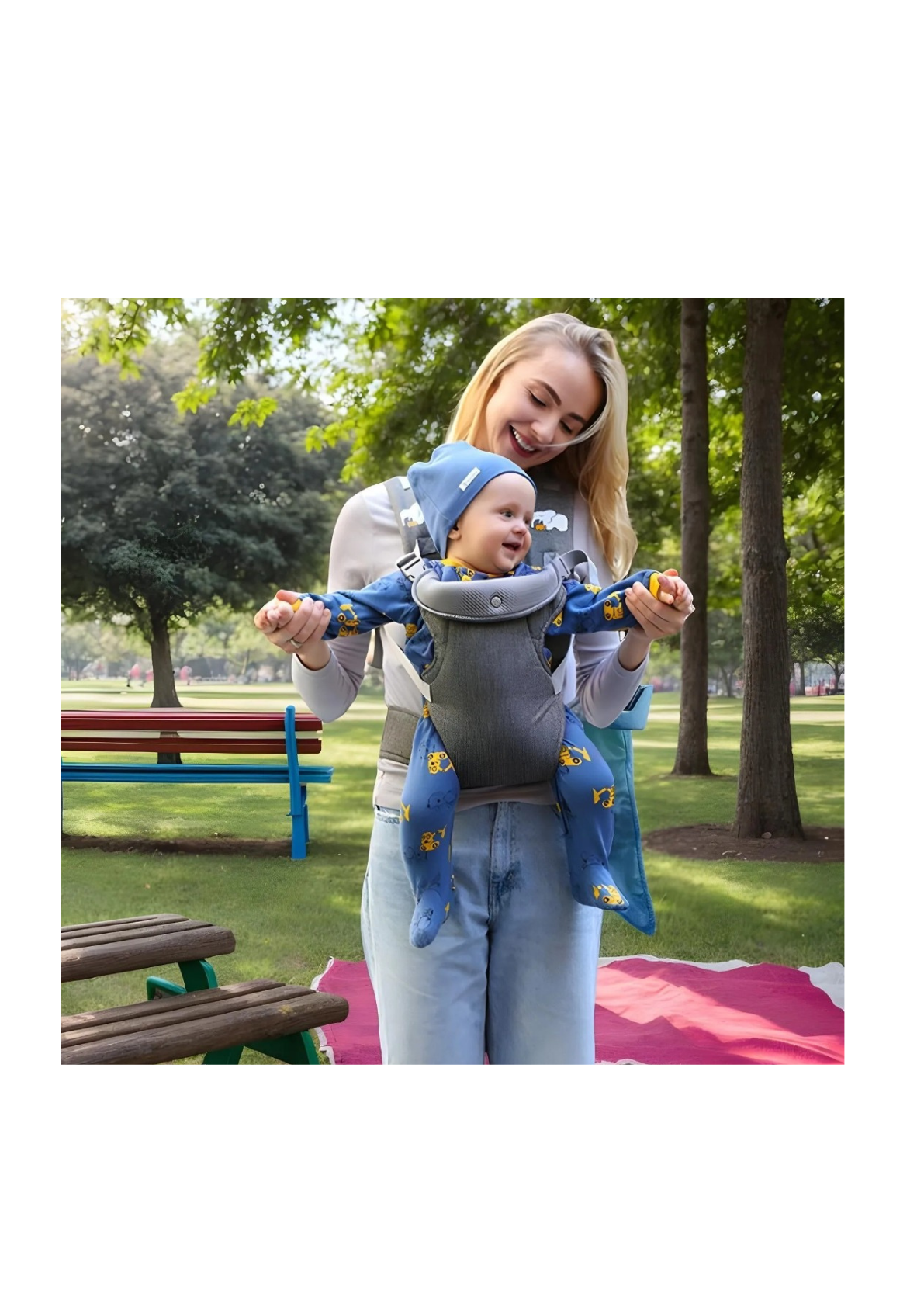 Porta Bebes Cangurera Mochila Ergonómica Asiento Multifuncional Talla Standard-5