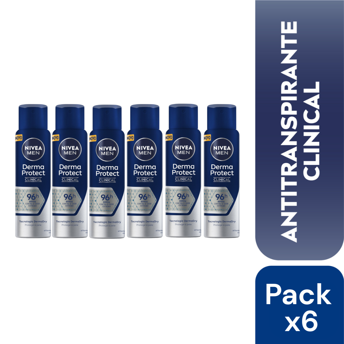 Pack 6 NIVEA Men Clinical Antitranspirante Spray 150ml-0