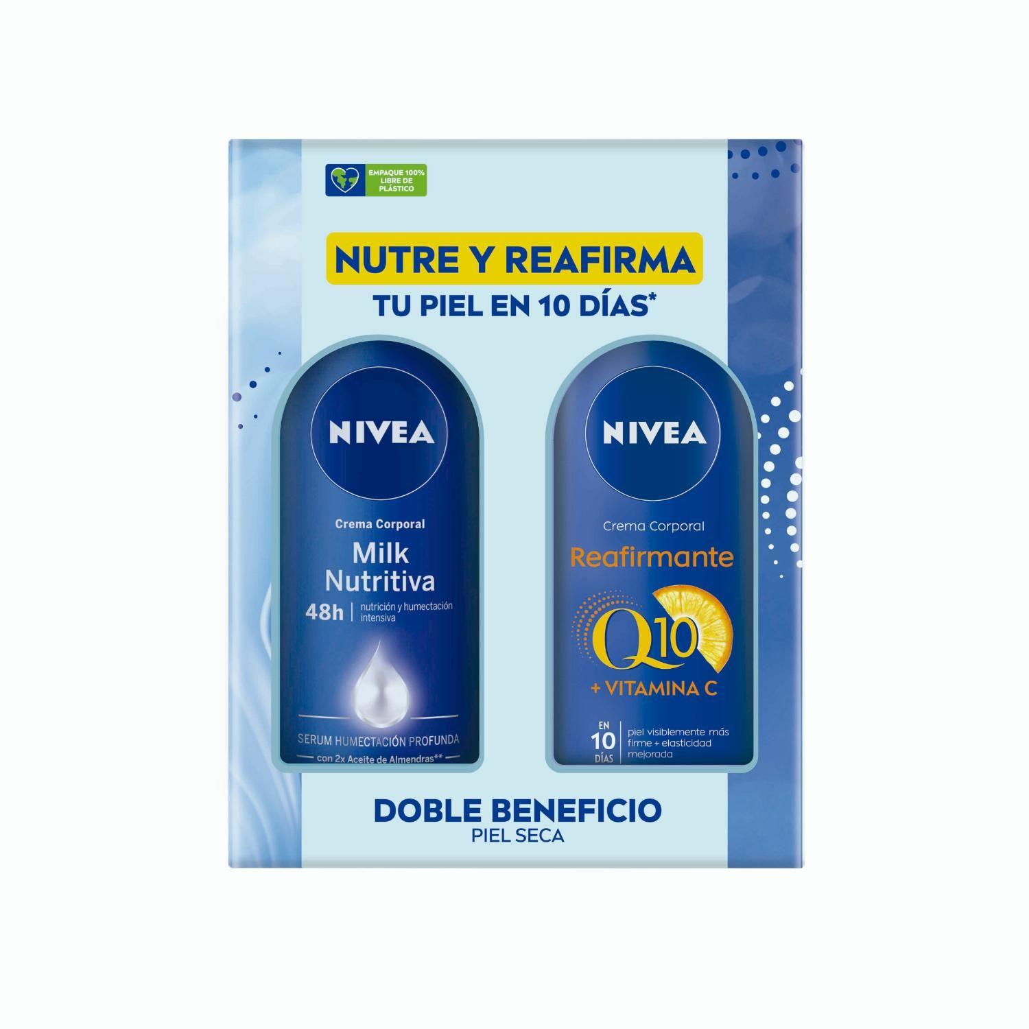 Pack NIVEA Milk Nutritiva 400 ml + Milk Q10 400 ml-1