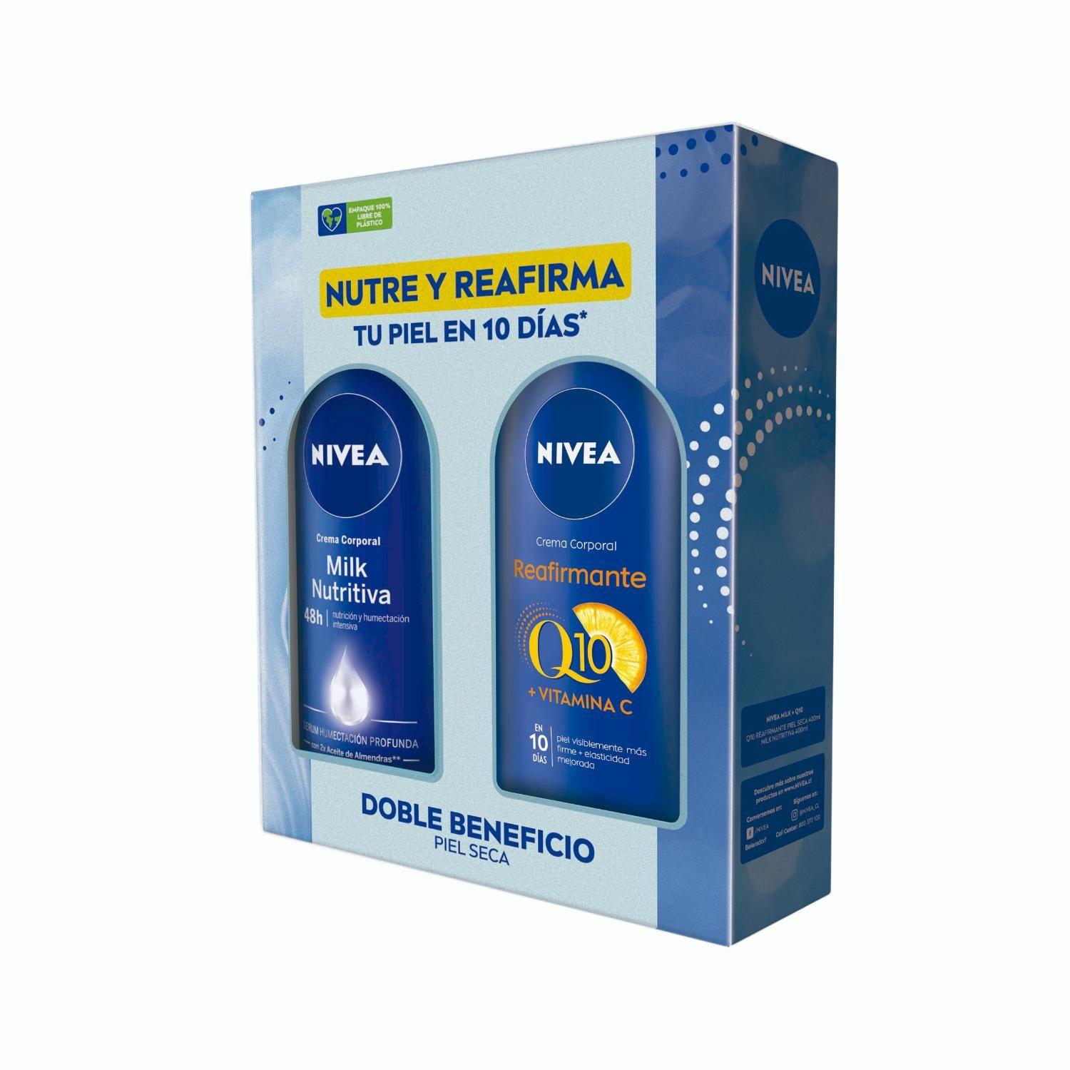 Pack NIVEA Milk Nutritiva 400 ml + Milk Q10 400 ml-2