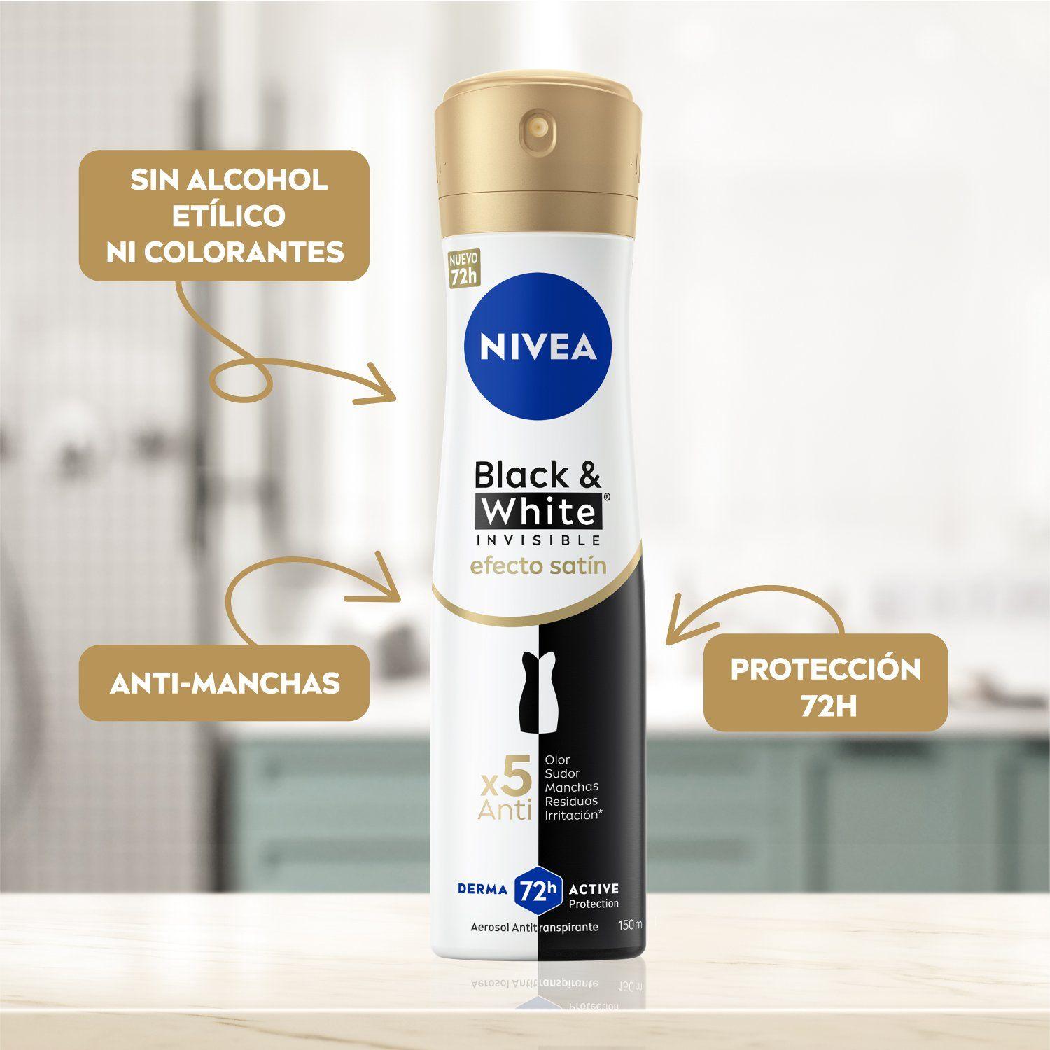 NIVEA Desodorante Black & White Toque de Seda Spray 150ml-2