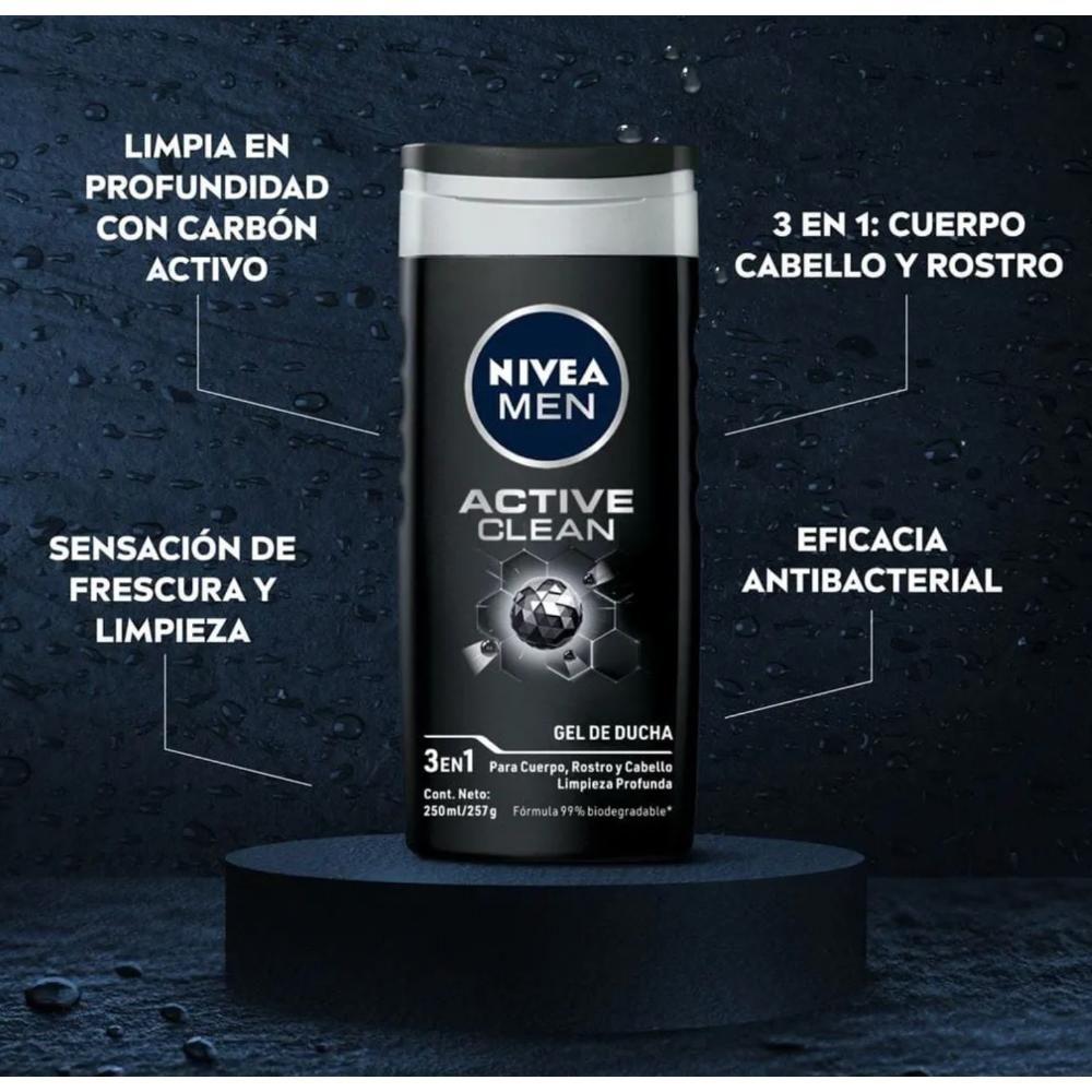 Gel De Ducha Nivea Active Clean 250ml Deep-1