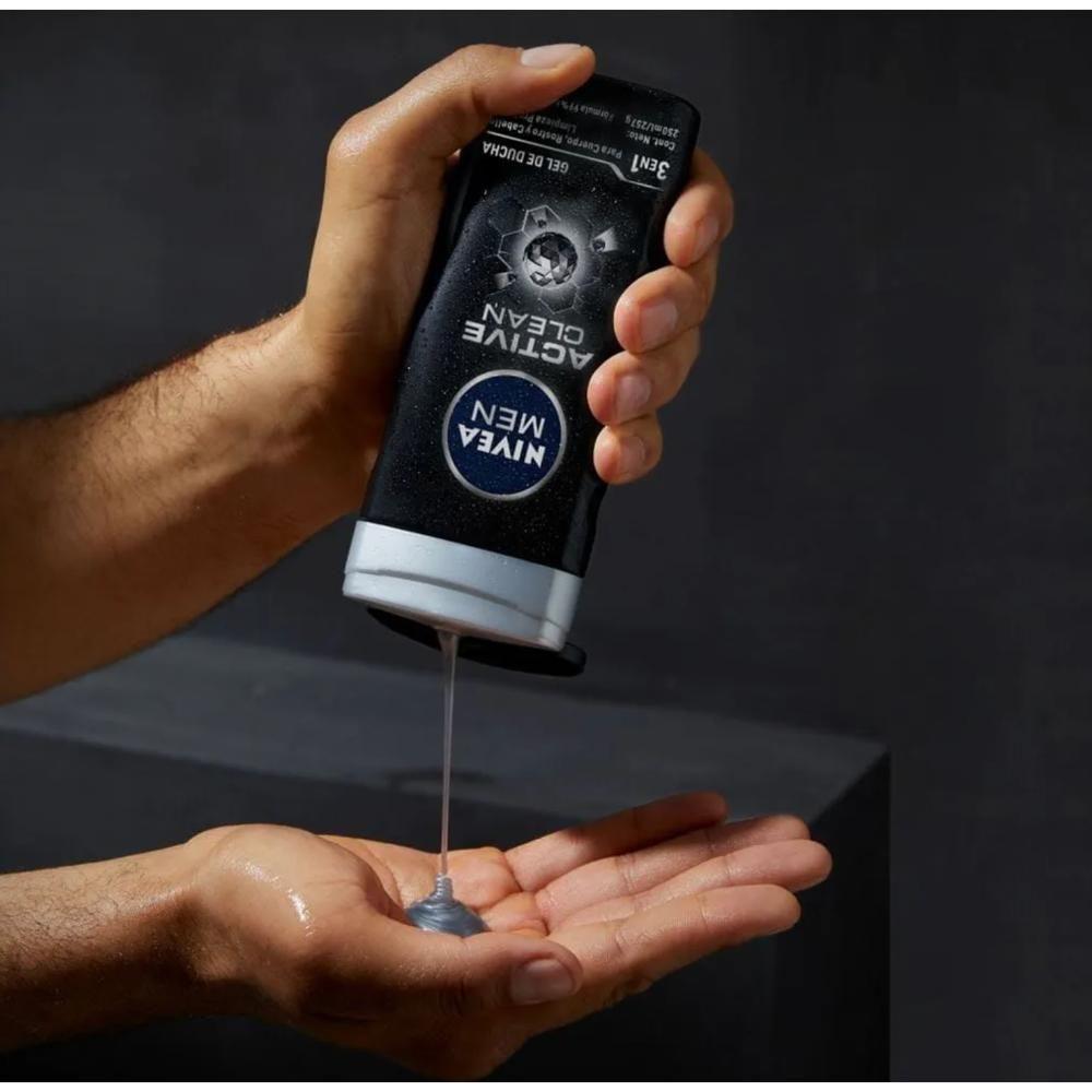 Gel De Ducha Nivea Active Clean 250ml Deep-3