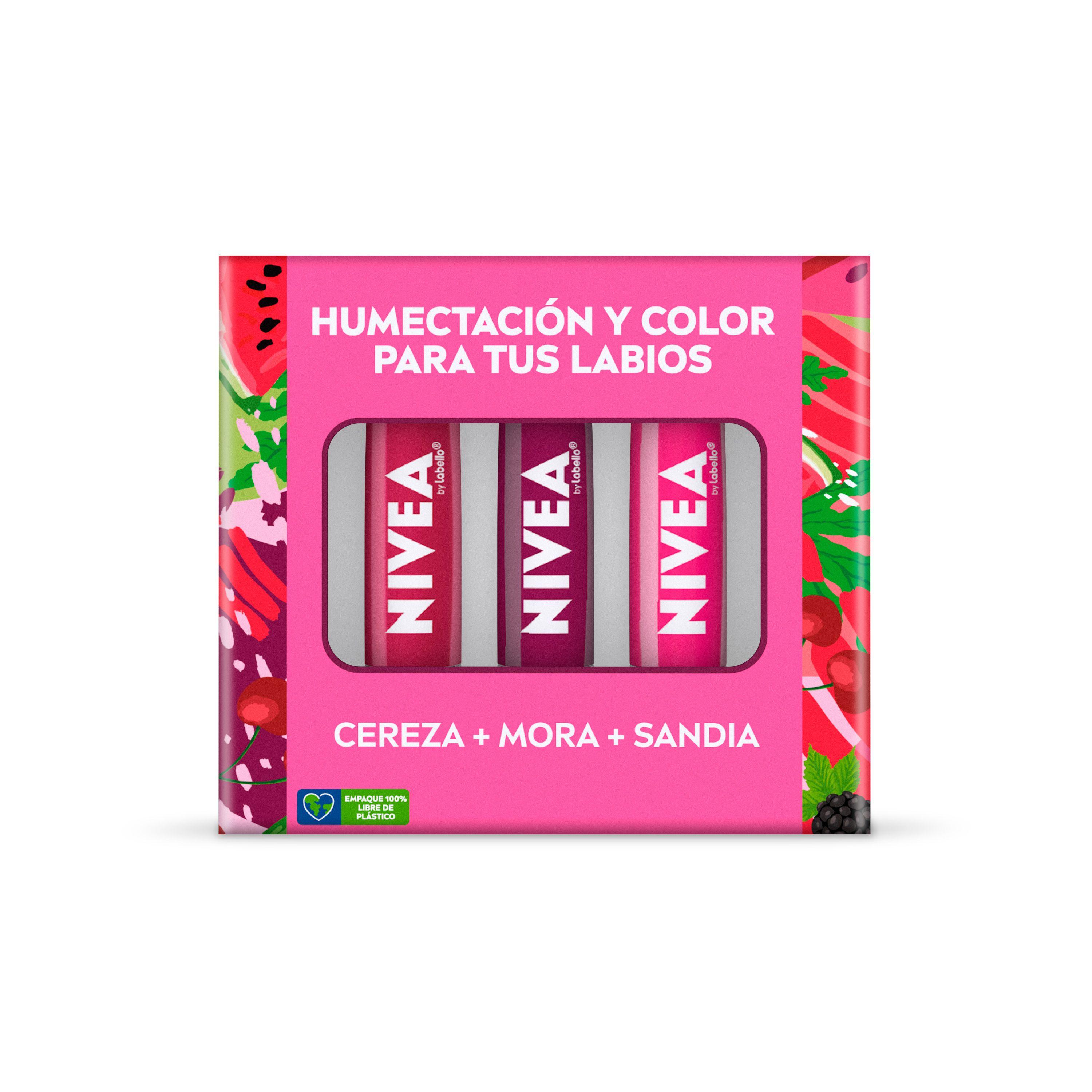 Protectores labiales NIVEA Cherry + Blackberry + Watermelon-1