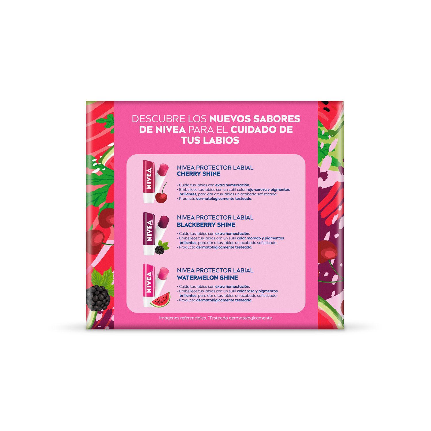 Protectores labiales NIVEA Cherry + Blackberry + Watermelon-2
