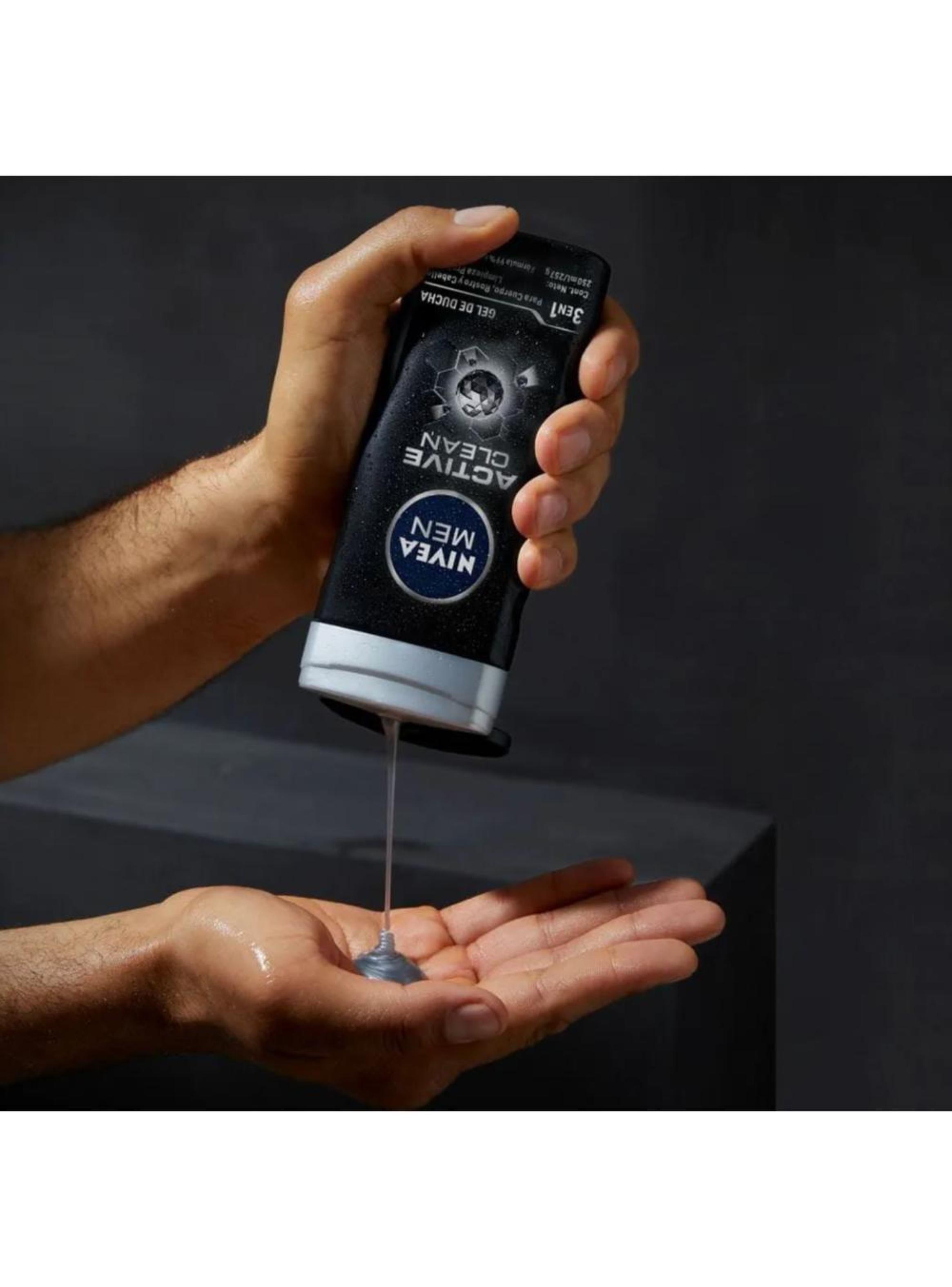 Pack 3 Gel De Ducha Nivea Active Clean 250ml Deep-3