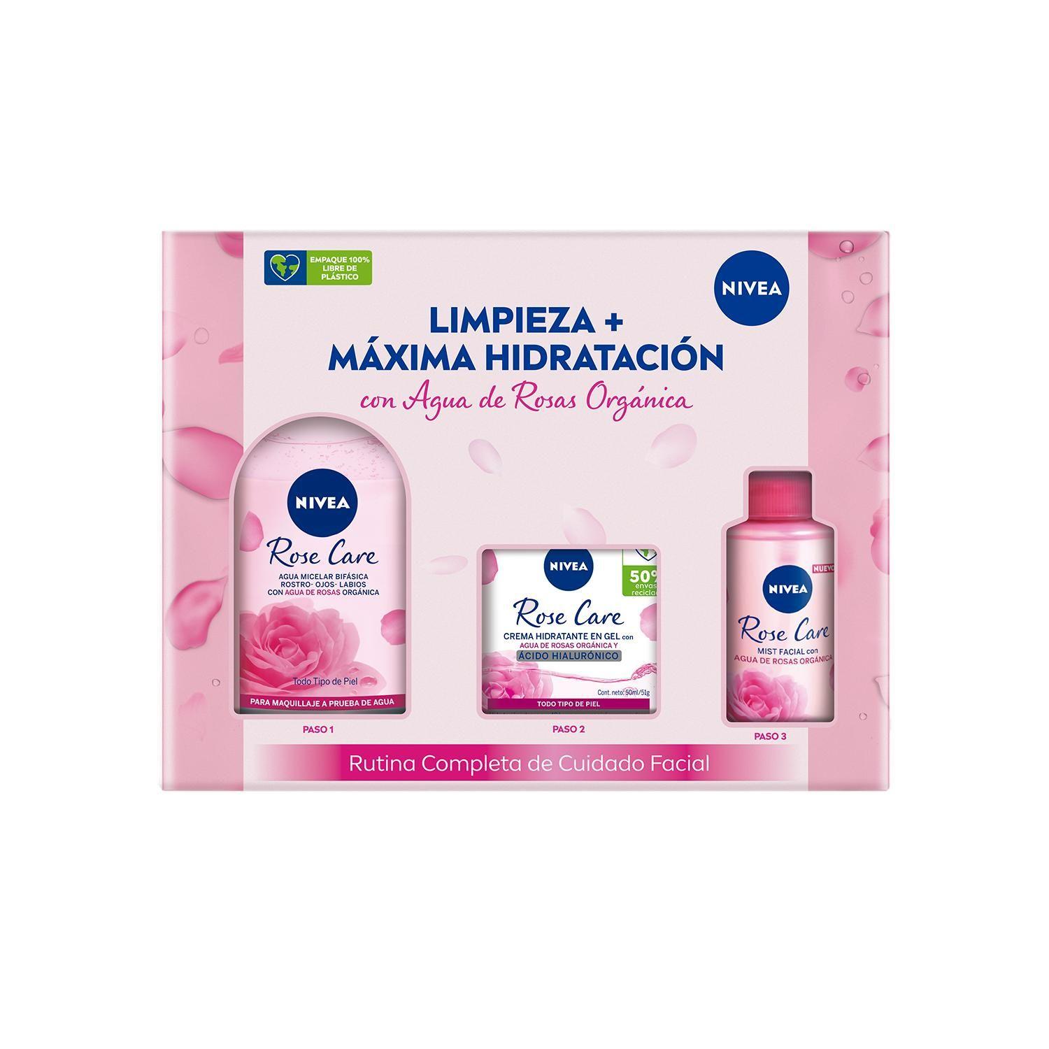 Pack NIVEA Rose Care Micelar 400ml+Crema Día 50ml+Mist 150ml-1