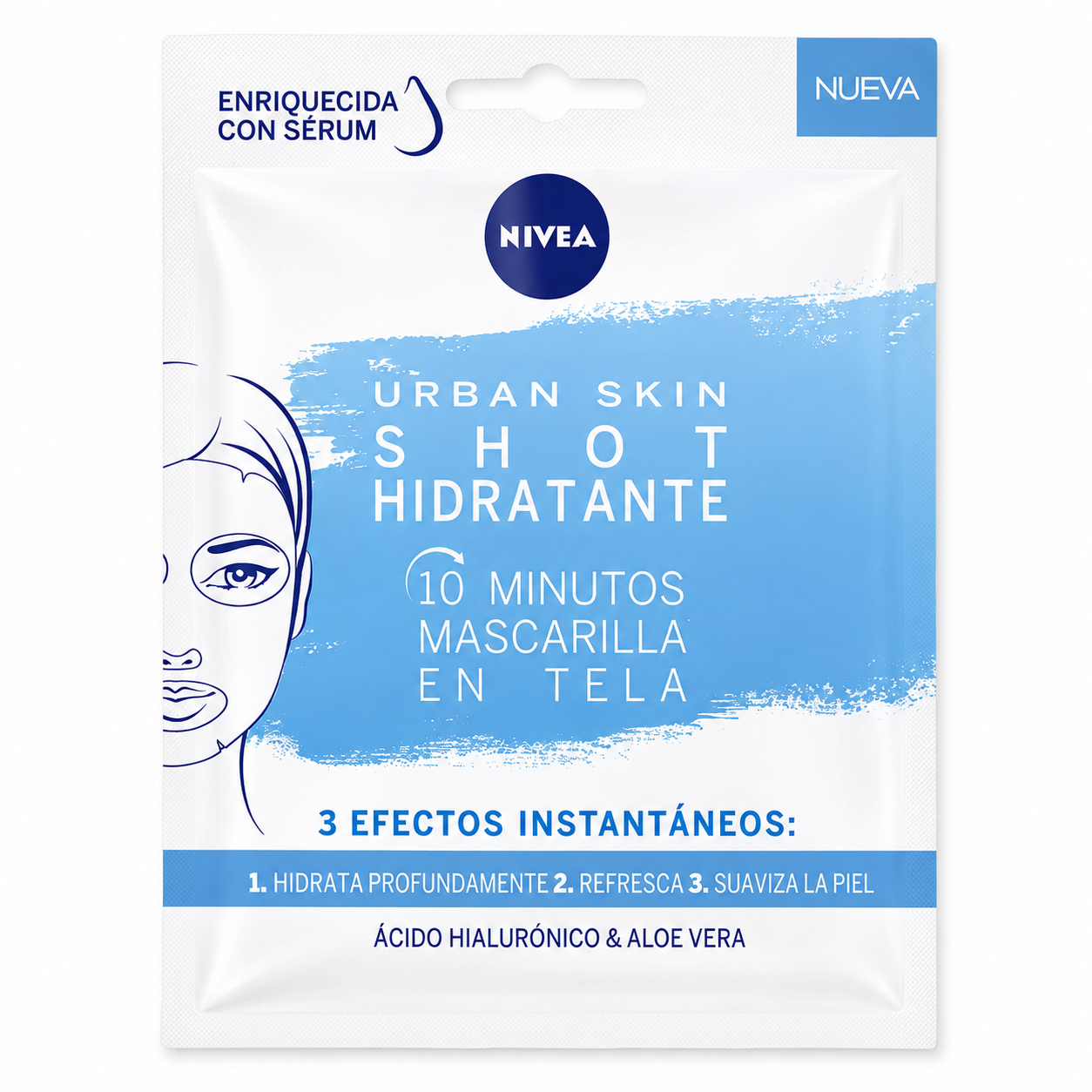 Mascarilla Tela Nivea Urban Skin Shot Hidratante 10 Min 1un-2