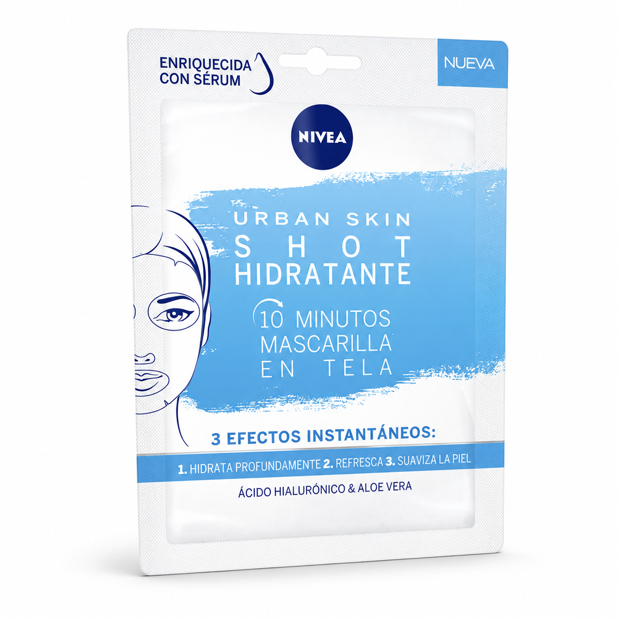 Mascarilla Tela Nivea Urban Skin Shot Hidratante 10 Min 1un-3