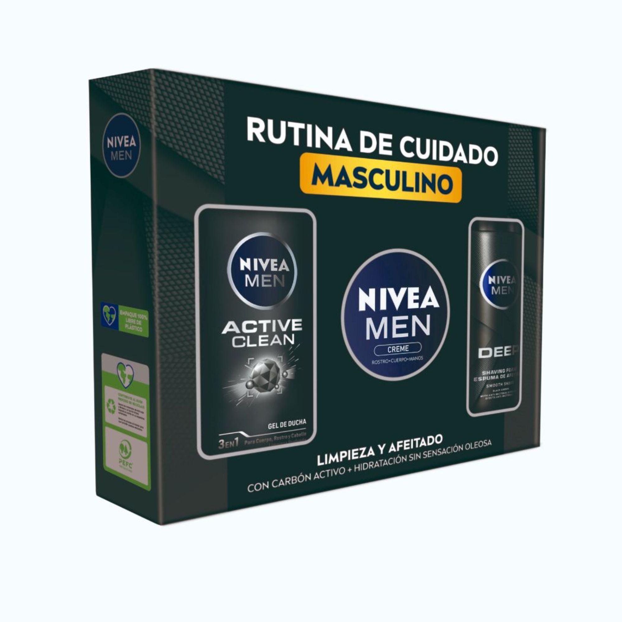 Pack NIVEA Men Creme 75ml+G. Ducha Deep +Espuma Afeitar Deep-1