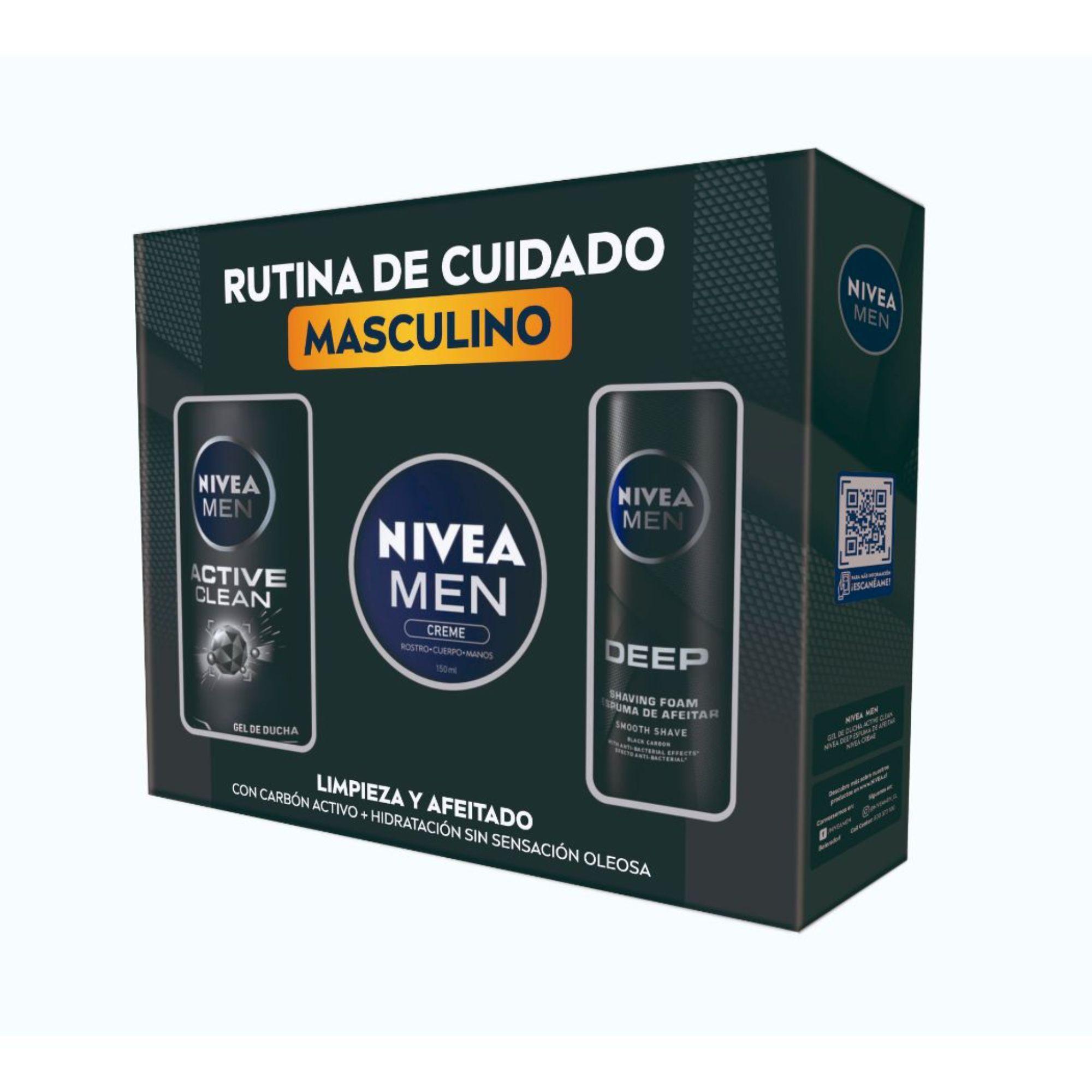 Pack NIVEA Men Creme 75ml+G. Ducha Deep +Espuma Afeitar Deep-2