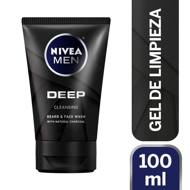 Gel De Limpieza Rostro y Barba Nivea Men Deep 100ml-0