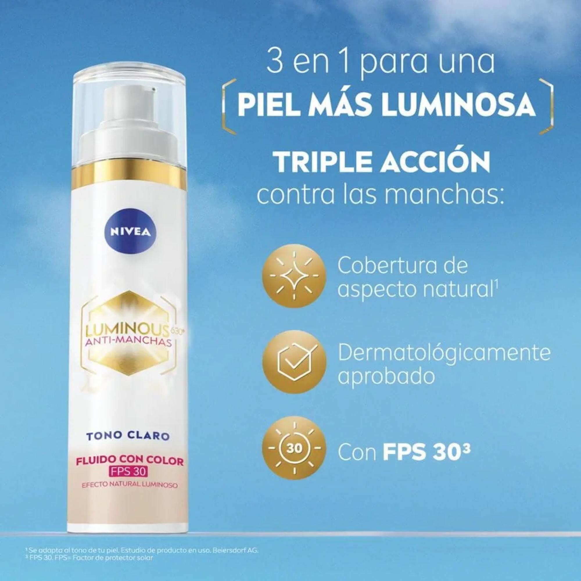 NIVEA Luminous630® Fluido Anti-Manchas Tono Claro 40ml-2