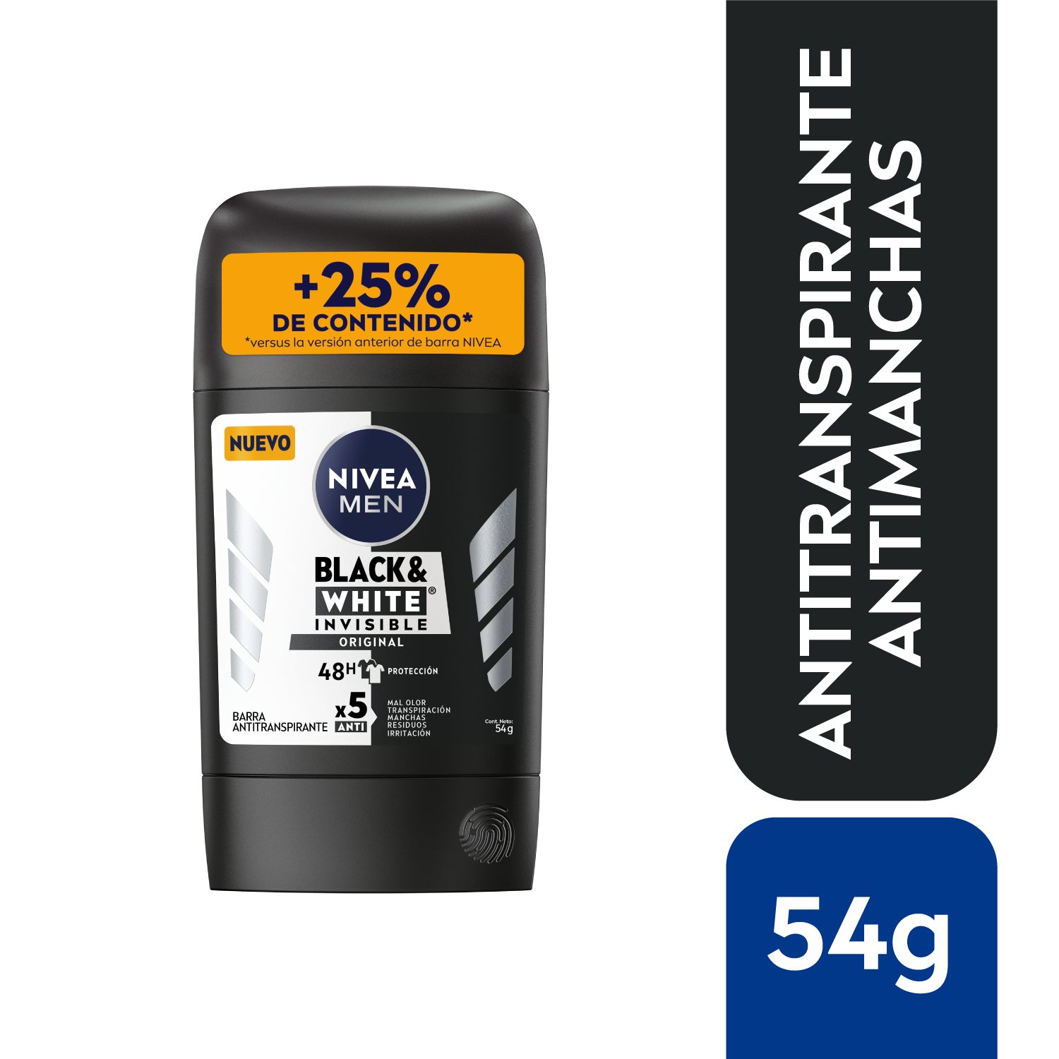 Desodorante Barra Nivea Black&White Original Masculino 54g-0