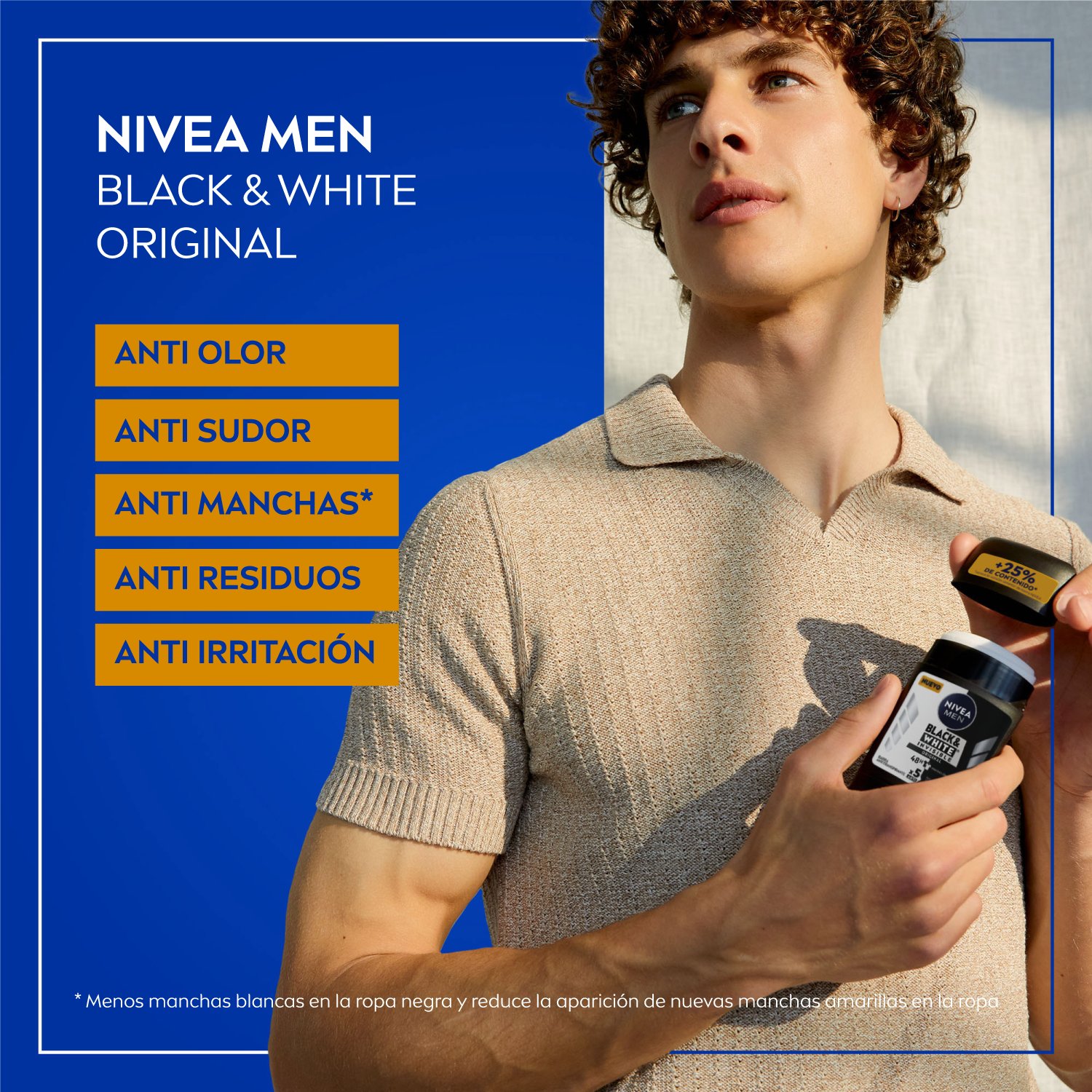 Desodorante Barra Nivea Black&White Original Masculino 54g-2
