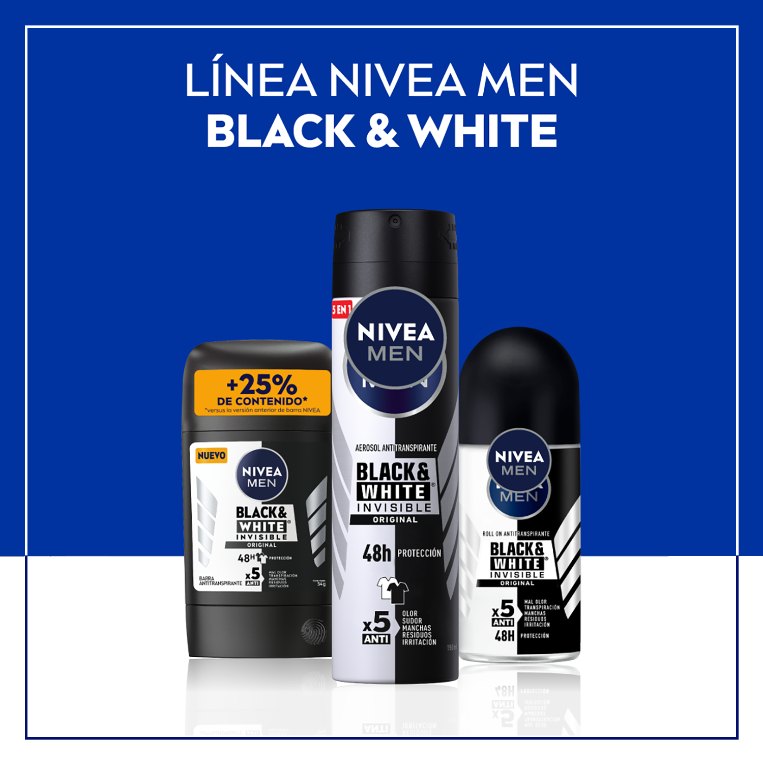 Desodorante Barra Nivea Black&White Original Masculino 54g-5