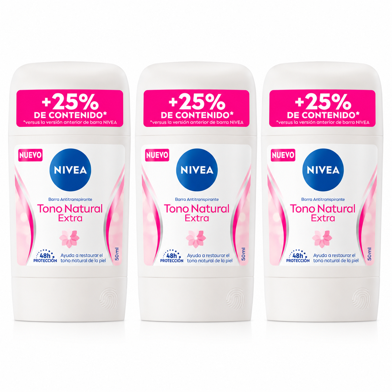 Pack X3 Desodorante Nivea Tono Natural Mujer Barra 54g-0