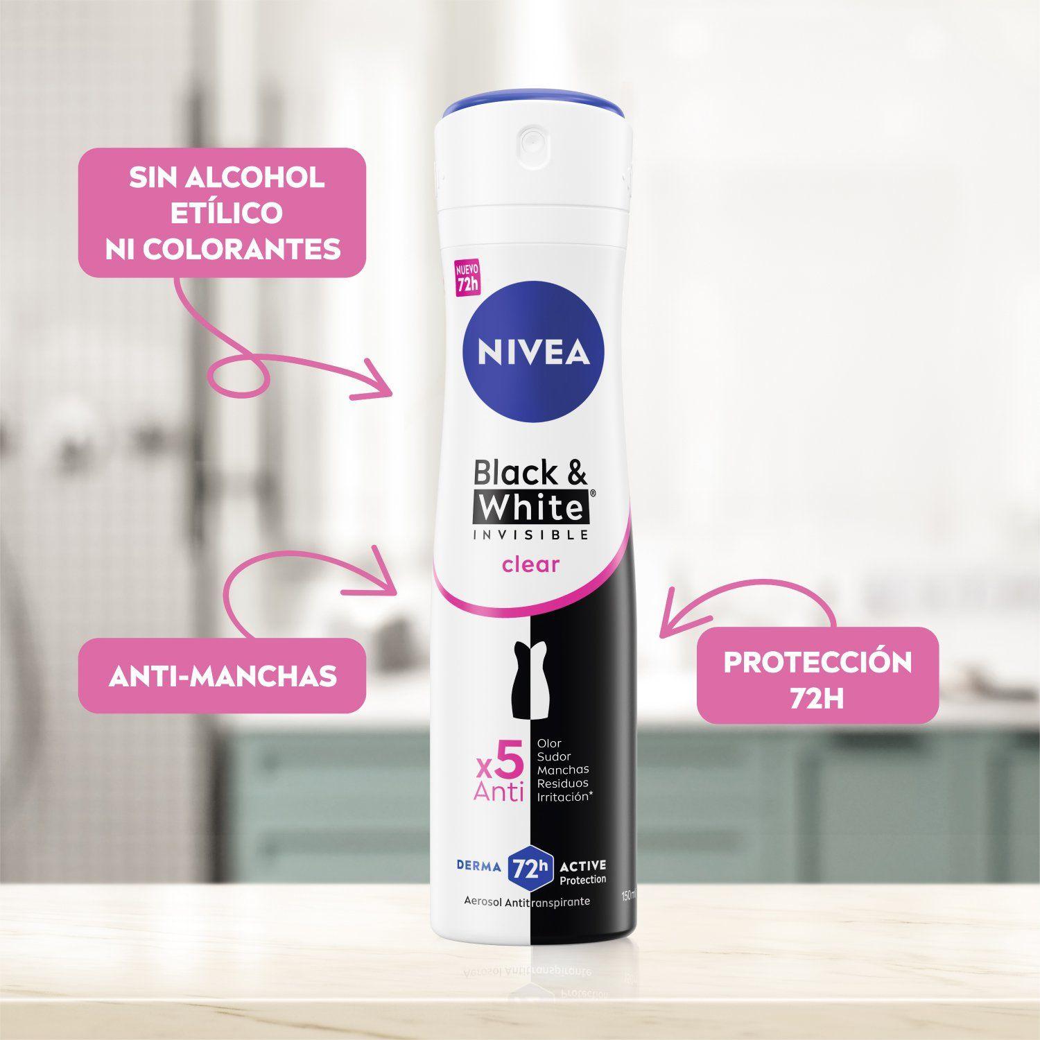 NIVEA Desodorante Black & White Clear Spray 150 ml-3