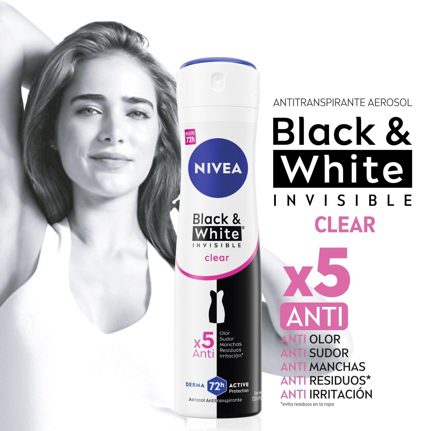 NIVEA Desodorante Black & White Clear Spray 150 ml-4