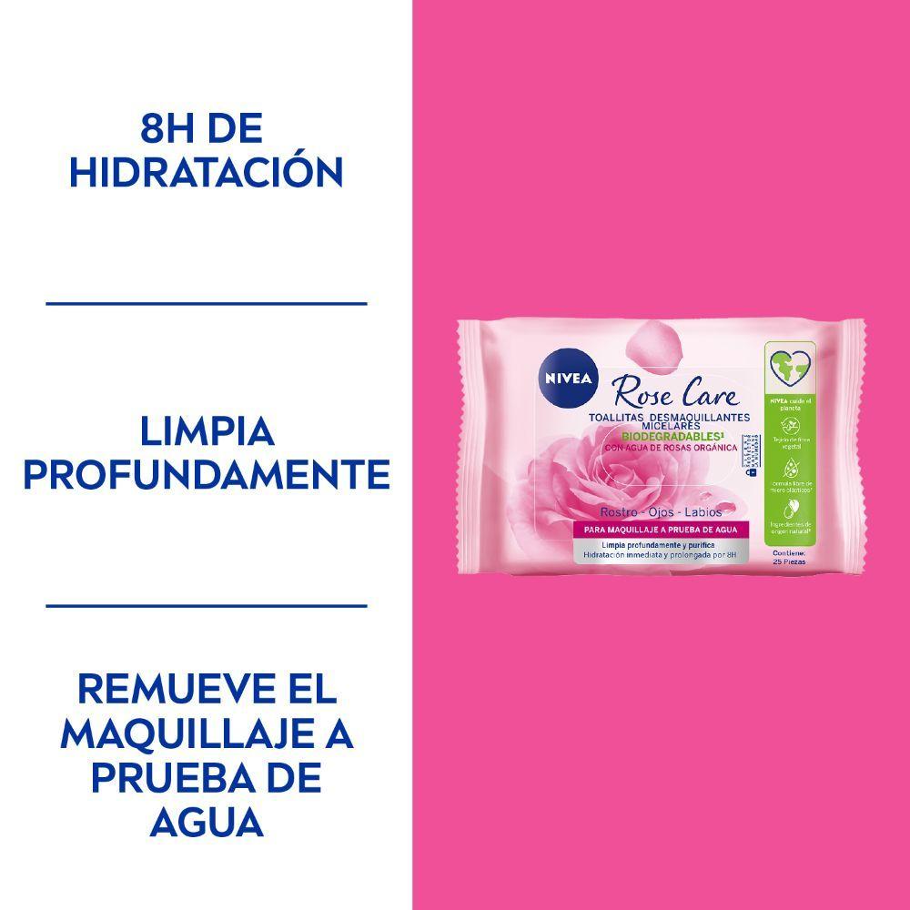 Toallitas Desmaquillantes Micelares Nivea Rose Care 25 Un-2