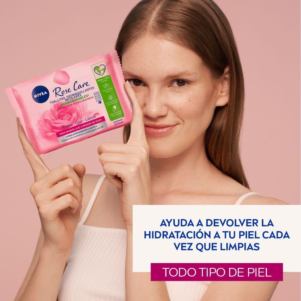 Toallitas Desmaquillantes Micelares Nivea Rose Care 25 Un-3