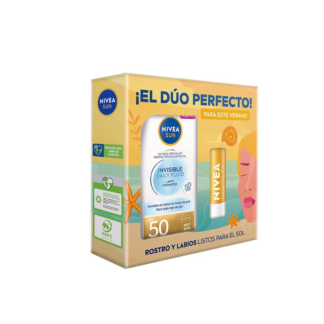 Pack NIVEA Fluido Invisible SPF50 40ML + Lip Care SPF30-2