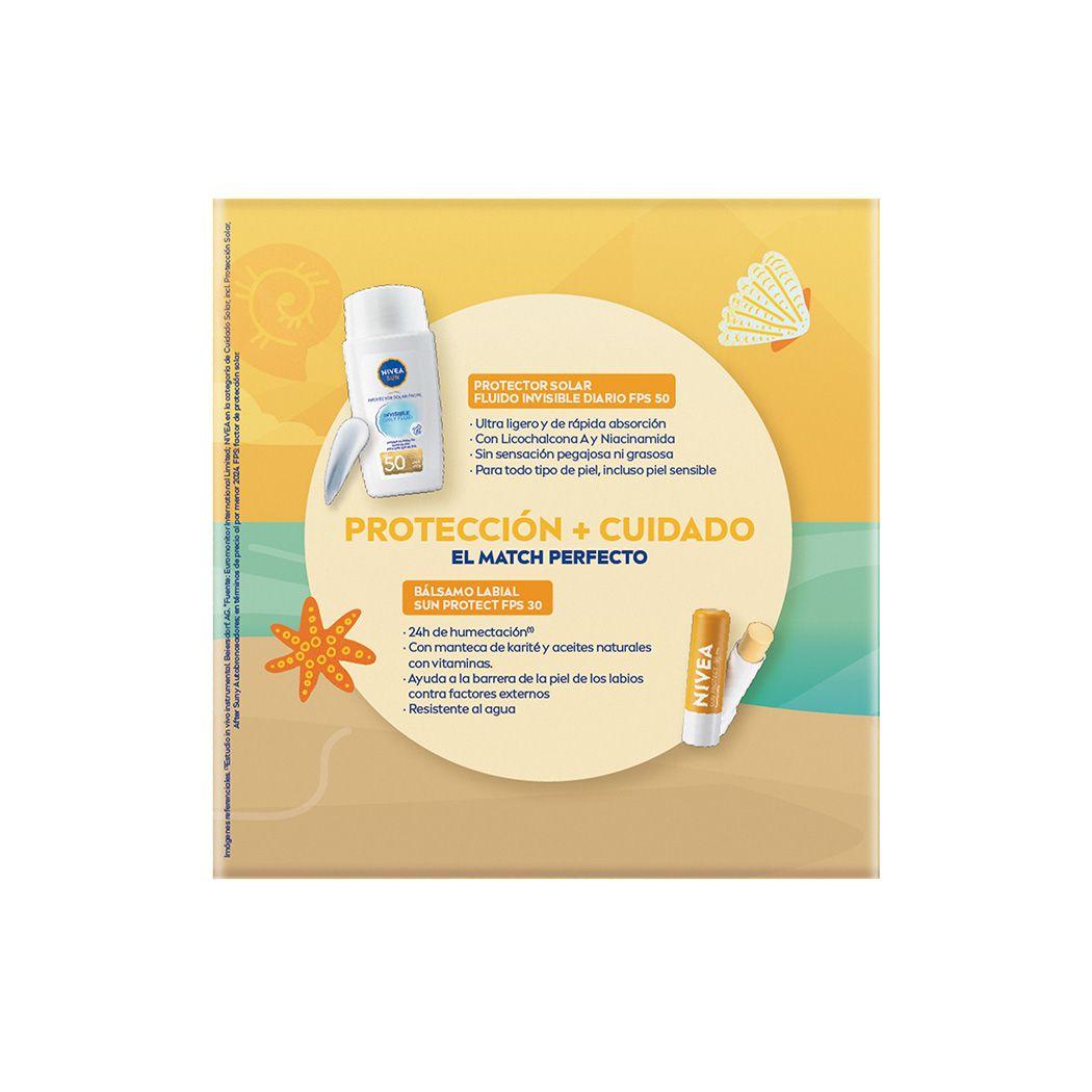 Pack NIVEA Fluido Invisible SPF50 40ML + Lip Care SPF30-3