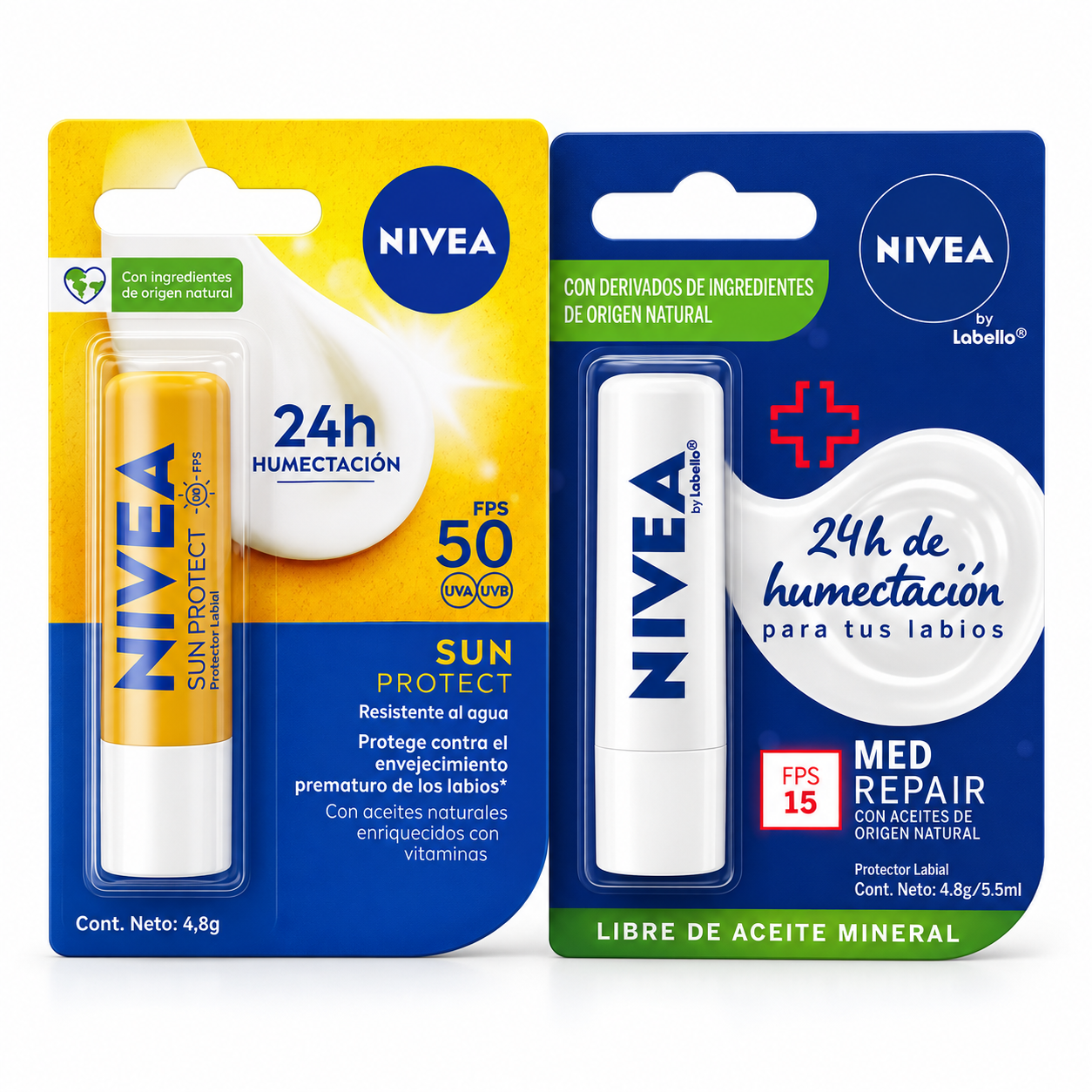 Nivea Pack Bálsamos Sun Protect + Med Repair SPF 4,8g-0