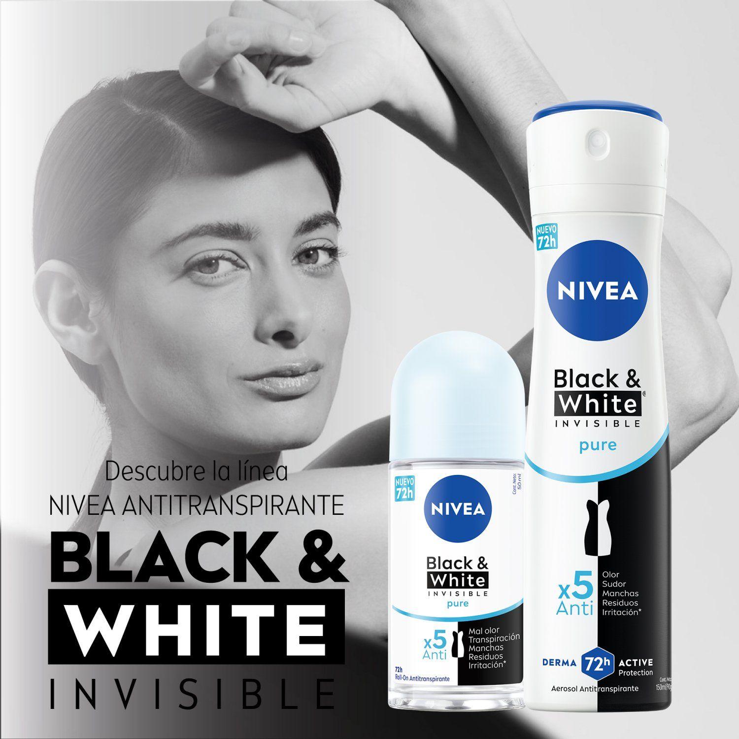 NIVEA Antitranspirante Black & White Toque de Seda 150ml-2
