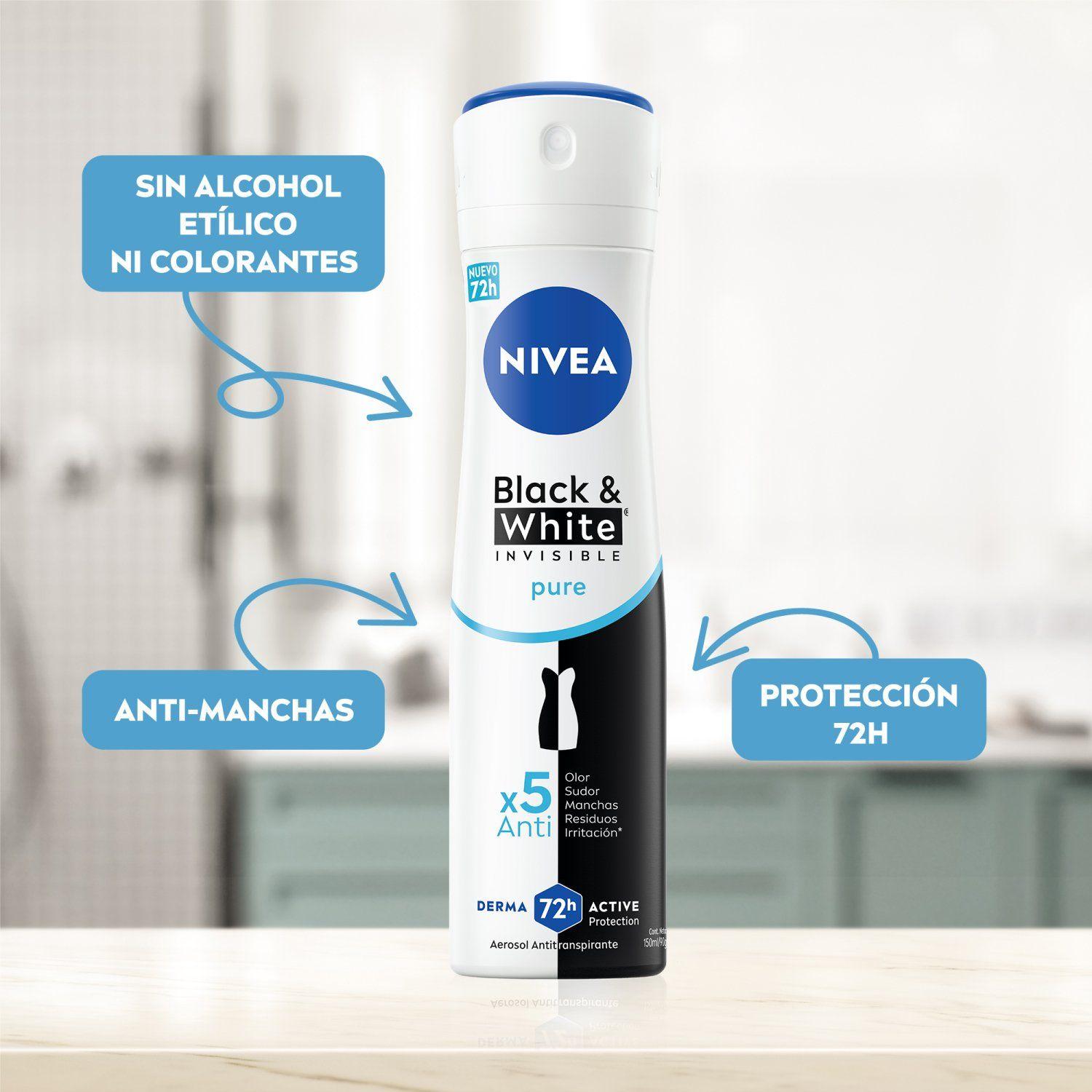 NIVEA Antitranspirante Black & White Toque de Seda 150ml-3