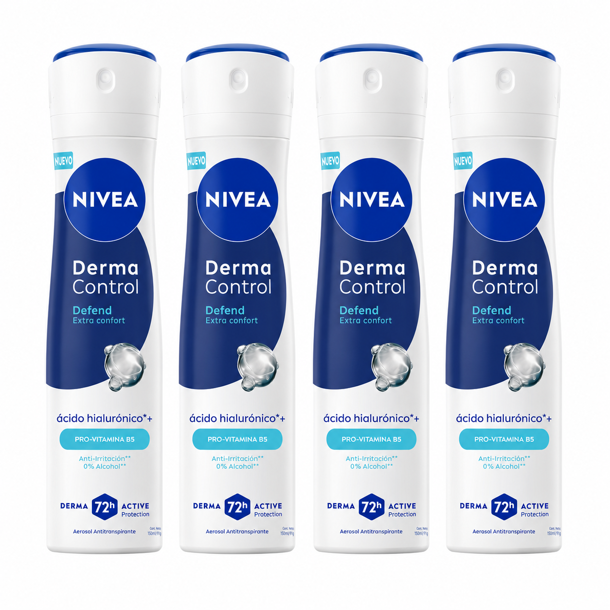 Pack Nivea Derma Control Defend Mujer Spray X4 150ml-0