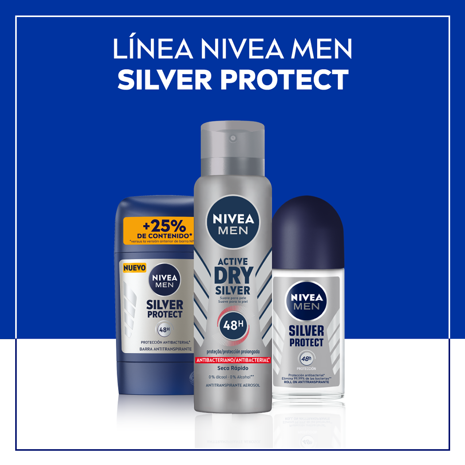 NIVEA MEN Antitranspirante Silver Protect en Barra-5