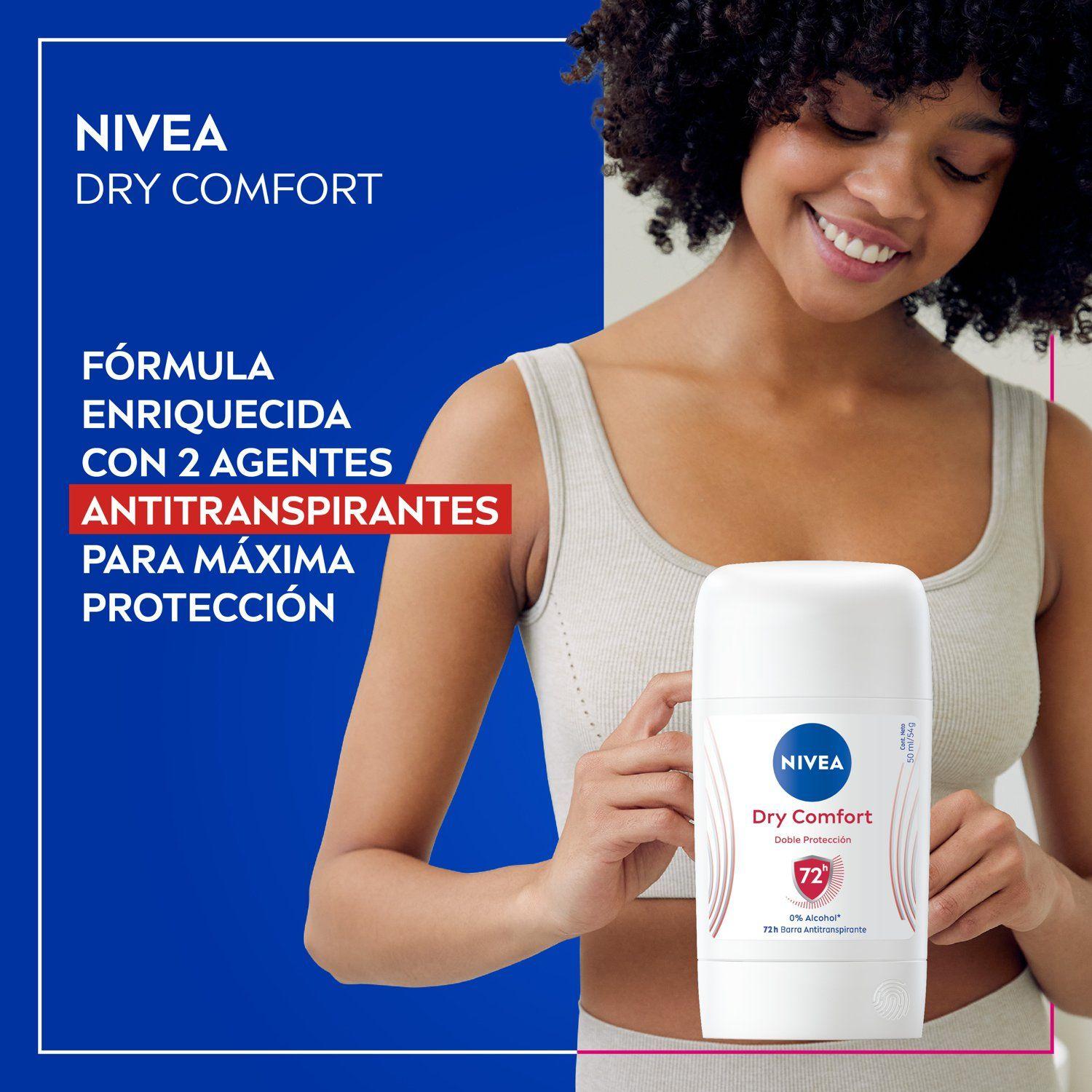 NIVEA Barra Black&White Dry Comfort Femenino 54g-3