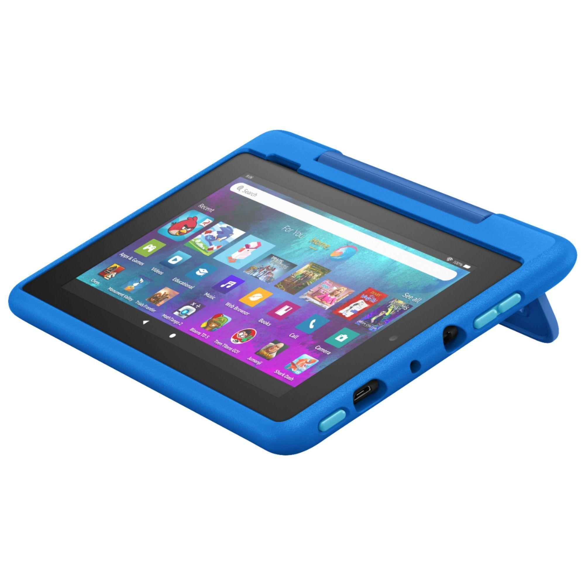 Tablet Para Niños Amazon Fire Hd 8 Kids Pro Con Protector Azul-2